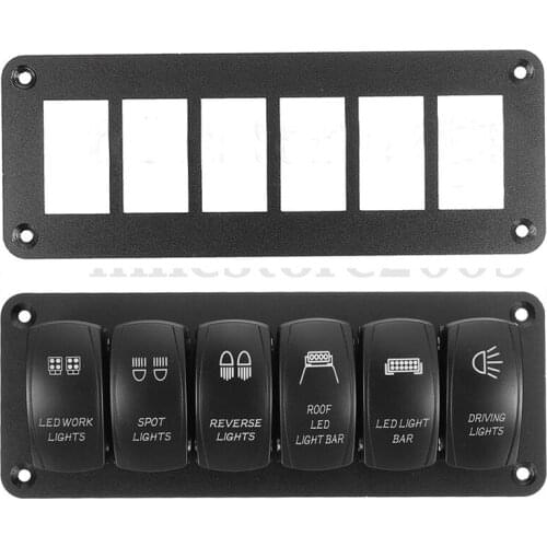 JX-LCLYL 6 Way Car Truck Boat RV Aluminum Rocker Switch Panel Housing Holder Mount