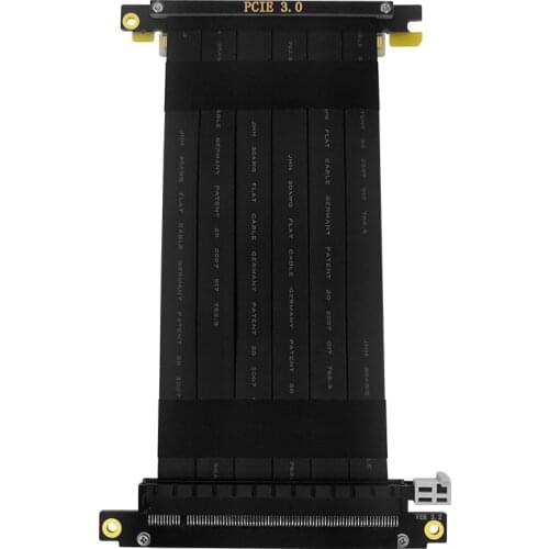 Double Reverse Direction Graphics Card Black White Extension Cable PCIe3.0 x16 Flexible GPU Flat Riser Cable With ITX A4 Chassis