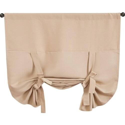 Kitchen Short Curtains Pure Color Black Grey Window Curtain Kitchen Roman Blinds Curtains European style Decorative Curtain