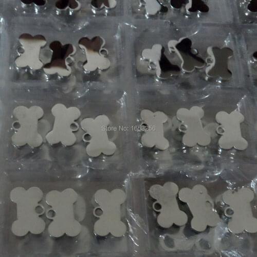 Lot 100ps Wholesale Both High Polished Fashion Dog Tag Bone Charms pendant stainless steel Diy jewelry