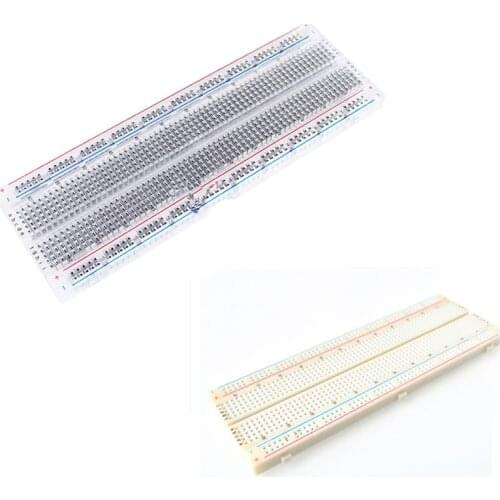 MB-102 White/Transparent Breadboard 830 Point Solderless PCB Bread Board MB102 Test Develop DIY Electronic experimental