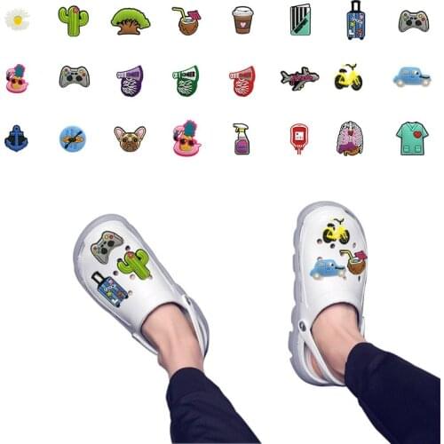 1pcs Cute Medical Supply Blood Bag PVC Croc Shoes Charms Accessories Decorations Bicycle Cactus Jibz Fit Bracelets Kids Gift