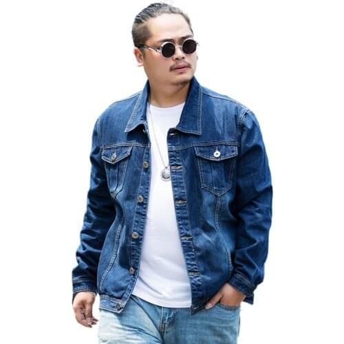 Mens plus fertilizer plus denim jacket 2021 new fat man spring top coat