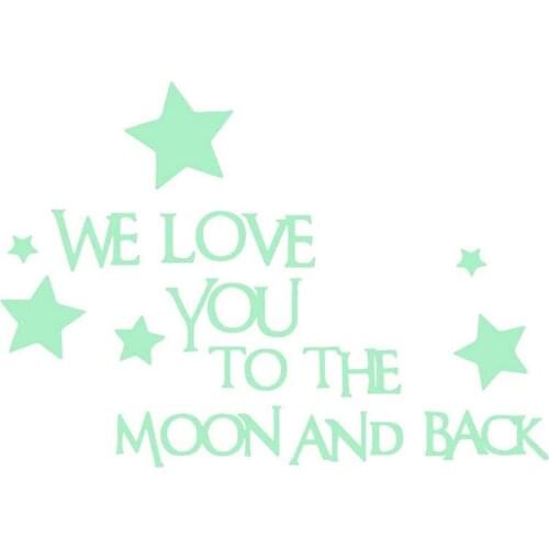 Lovely Baby Nursery Wall Decal Words Sticker at Night We Love You to The Moon and Back Wall Sticker Home Decor