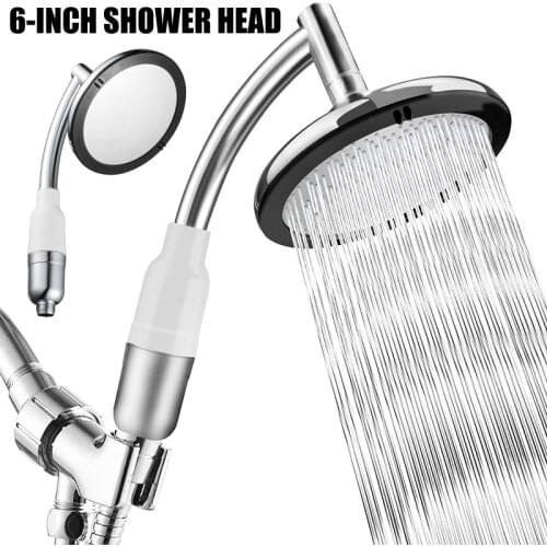 Rainfall Shower Head High Pressure Rain Shower Head 6 Inch Showerhead Anti-Leak Anti-Clog Rotating JY
