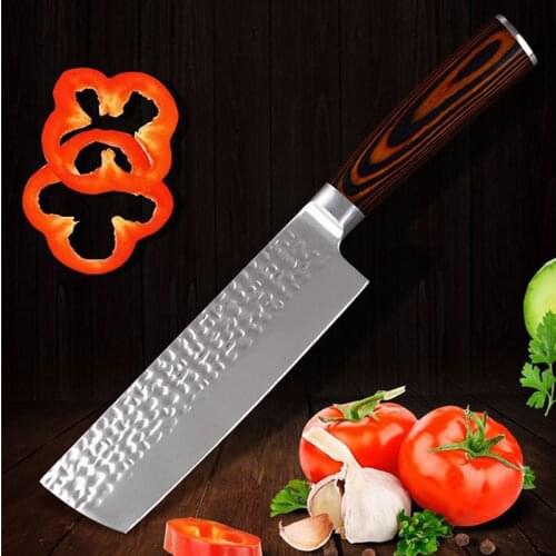 Liang Da Chef Knife Kitchen Knife Japanese Butcher Meat Cleaver Vegetable 7 inch German Stainless Steel Nakiri Cooking Cutter