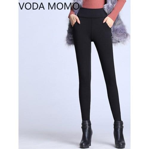 Plus Size XXXXL 5xl 6xl Winter Trousers For Women Warm Fleeces Pencil Pants High Waist Stretch Thickening Leggings Casual Pants