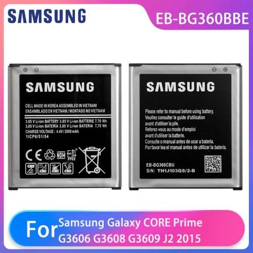 Orginal Samsung Galaxy Core Prime G360 G361 G3609 G3608 G3606 J2 2015 Phone Battery EB-BG360CBU EB-BG360BBE 2000mAh Batteries