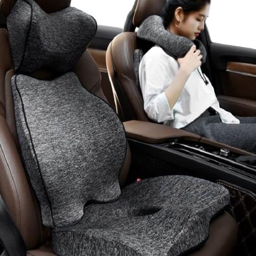Car Seat Cushion Back and Coccyx Cushion Memory Foam Anti-slip Universal Comfortable for Low Back Pain Driver Auto
