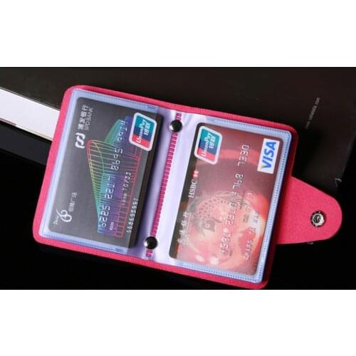 BISI GORO 2021 Casual Multifunctional Wallet 24 Bits Button Credit Card Holder Money Bag Soft Leather Men and Women ID Holder