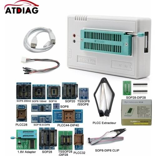 Newest TL866II Plus Universal Original Minipro Programmer With 17pcs Items SPI Adapters High speed Programmer Free Ship