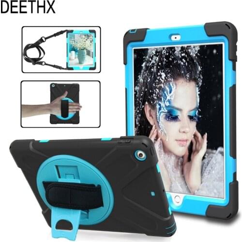 Sale,case For iPad 9.7 inch 2017 2018 Multifunction Kids Safe Shockproof Heavy Duty Silicone Hard Cover kickstand also to Travel