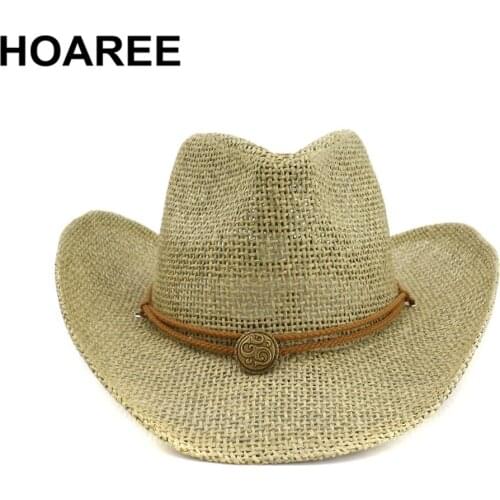 Womens Summer Hats 2021 New Cowboy Hat Womens Sun Hat Female Vintage Ladies Straw Hat Western Cowgirl Women Summer Hat