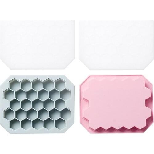 Ice Cube Maker Silicone Ice Mould DIY Honeycomb Ice Cube Tray Silicone Molds for Whiskey Cocktail Kitchen Tools Accessories