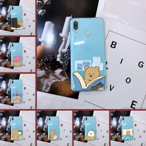 For Huawei Nova Smart Lite 2017 Phone Case Silicone Cute Bear Back Cover For Huawei Nova 5 4 4E 3 3I 3E 2i 2 Lite Plus Case