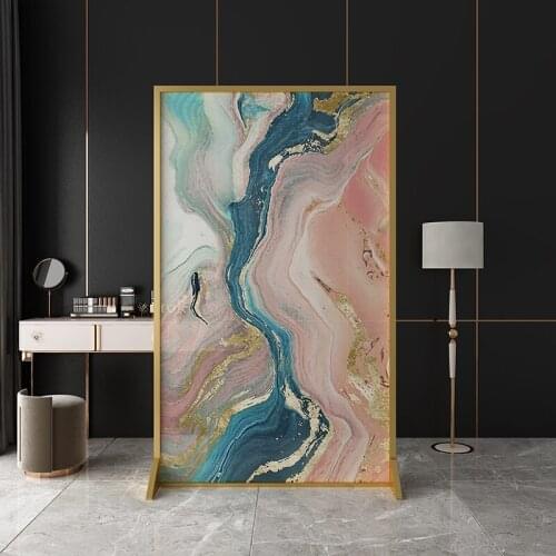 Modern Nordic Art Screen Partition Living Room Entrance Light Luxury Screen Office Metal Mobile Screen Customized Partition