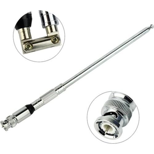 210-1150mm Stainless Steel VHF FM Antenna Telescopic BNC Antenna 76-108MHz,for FM Radio, Airband Scanner, PMR Radio