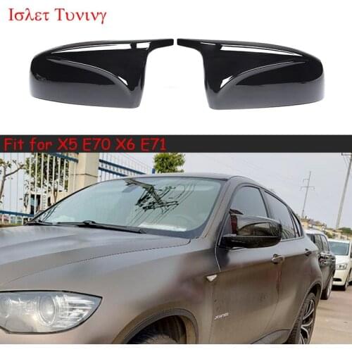 M look Replacement Side Door Rearviews Caps for BMW X5 X6 E70 E71 Gloss Mirror Cover Shells 2007-2013