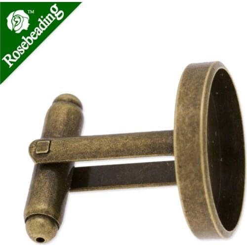 Cufflink blank with 18mm round Bezel,bezel depth about 2mm,Brass filled,antique bronze finished,sold by 10pcs/lot-C3579