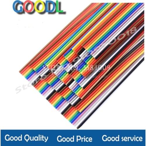 1Meter 10P/12P/14P/16P/20P/26P/34P/40P/50P 1.27mm PITCH Color Flat Ribbon Cable Rainbow DuPont Wire for FC Dupont Connector