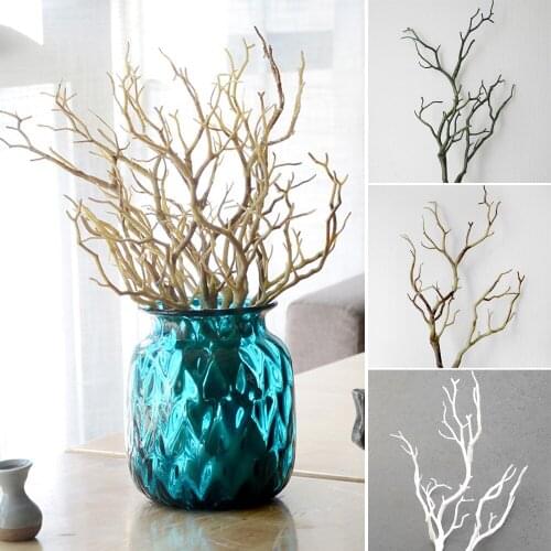 1pc 35cm Dry Artificial Fake Foliage Plant Tree Branch Wedding Home Church Office Furniture Decoration Peacock Coral Branches