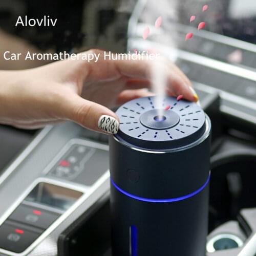 260ml Alloy USB Air Humidifier Ultrasonic Aroma Diffuser Wireless Car Mist Maker with Battery LED Lamps Mini Office Air Purifier