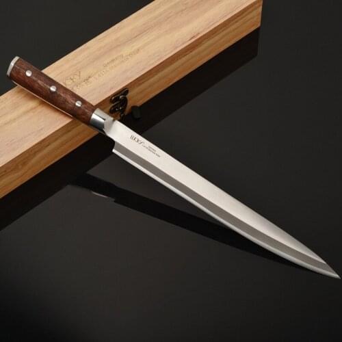 27 30cm Sushi Knife Sashimi Kitchen German 1.4116 Stainless Steel Knife Sheath Fish Salmon Fillet Yanagiba Cooking Knife 8.2.3W