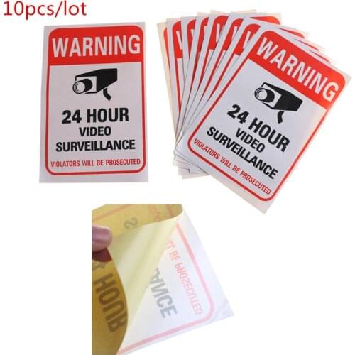 5pcs/lot Waterproof Sunscreen PVC Home Video Surveillance Security Camera Alarm Sticker Warning Decal Signs