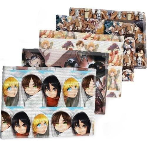50*145CM Japanese Cartoon Fabric Shingeki no kyojin Printed Polyester Cotton Twill Fabric Patchwor Printed
