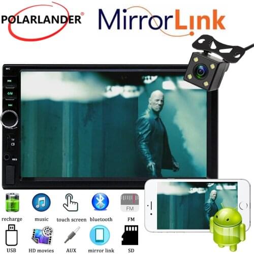 7inch 2 Din Android MP5 Touch Car Radio Multi-lingual EQ Sound Projection 12V 1080P Bluetooth TF SD AUX FM USB Mirror Link