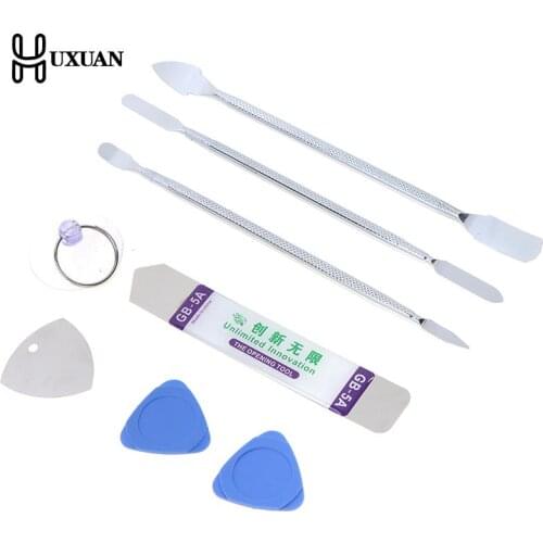 8pcs Universal Mobile Phone Repair Opening Tool Metal Spudger Kits Cellphone Disassemble Crowbar Steel Pry Phone Hand Tool Set