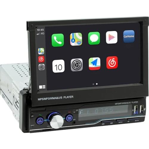 Car Stereo 7 Inch 1 DIN Apple CarPlay Touchscreen Retractable Car Radio MP5 Player