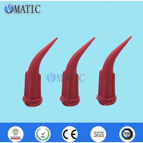 Free Shipping Quality 100pcs 25G Red TT Tapered Bend Dispensing Needle Tips