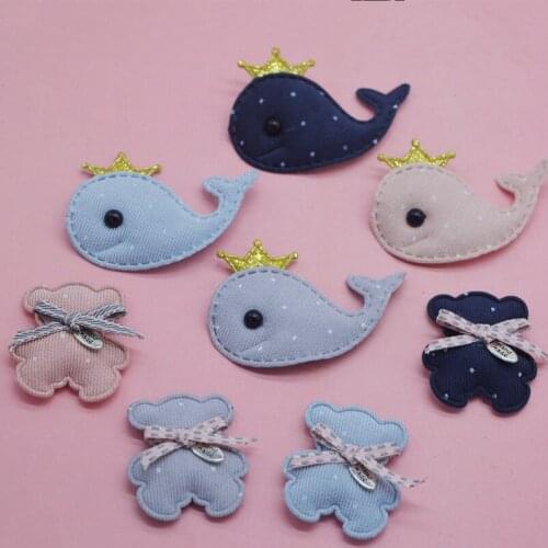 20pcs/lot shiny whale and the bear patches decoration for cloth, socks, hairpins, DIY cartoon accessories