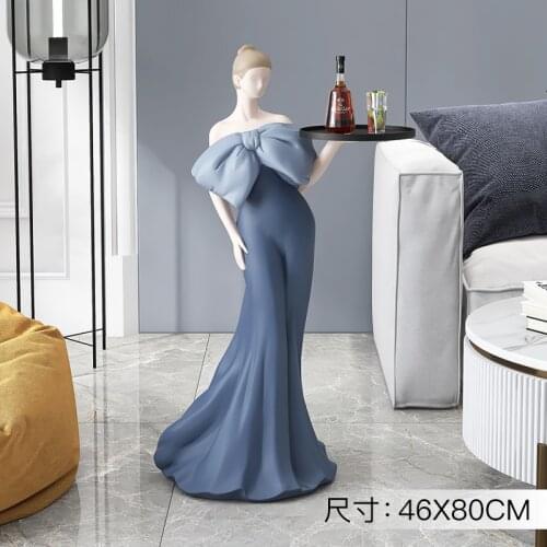 80CM Nordic Home Decoration,Figurine,Tray Girl,Resin Sculpture,Resin Decor,Statue,Modern,Home RoomThe Ordinary Decor,Accessories
