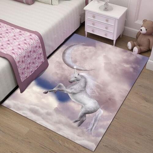 Child Room Unicorn pattern Carpets for Living Room Bedroom Large Area Rugs Parlor Hallway Decor Carpet Baby Home Game Tapetes