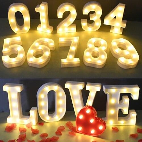 DIY 3D Letter Light LED Night Lights 26 English Marquee Sign Alphabet Night Lamp Atmosphere Home Wedding Birthday Decor Light