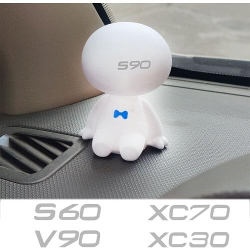 For Volvo C30 XC60 XC70 S60 XC90 S80 S90 V50 V60 V70 V90 XC30 XC40 Cartoon Shaking Head Figure Car Ornaments Big Hero Doll Toy