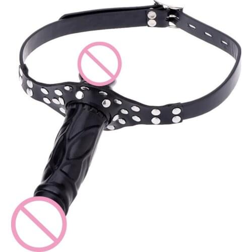 Double-Ended Dildo Gag Open Mouth Gag Mouth Plug BDSM Bondage Sex Shop Sex Toys for Couples Slave Restraint Head Strapon