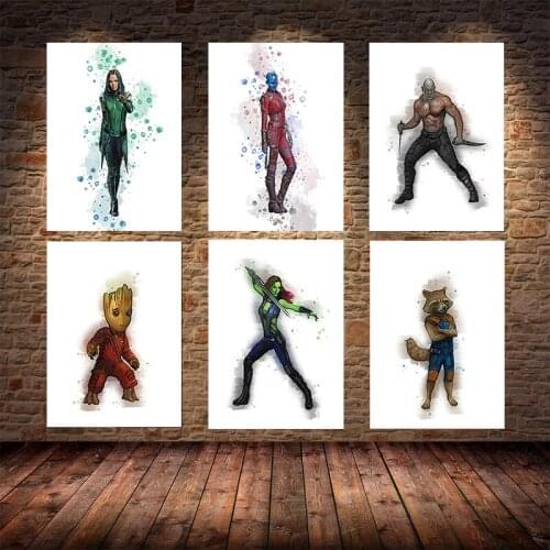 Disney Canvas Painting Guardians of The Galaxy Marvel Avengers Movie Anime Posters Prints Wall Art Picture for Living Home Decor