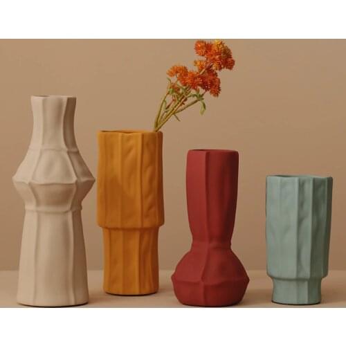Morandi Ceramic Vases for Flowers Pot Flower Basket Flower Vase Villa Modern Dried Flower Container Nordic Decoration Home Decor