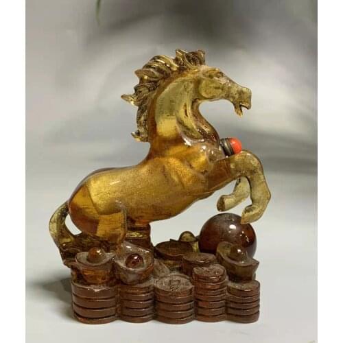 Collections Qing Dynasty class snuff bottle,Carved horse