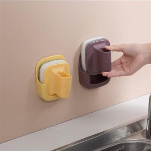 Kitchen wall-mounted pot brush with handle sponge dishwashing brush pot brush degreasing cleaning brush household cleaning tools
