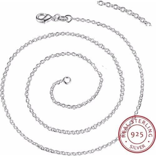Lekani Wholesale Sterling Silver Jewelry Pure Silver Round Rolo Chain Necklace Real Solid 925 Sterling Silver 1mm Link Chains