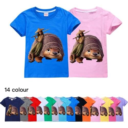 Fashion Girls Raya and The Last Dragon T-shirt 2021 New Kids Cotton Cartoon Tshirt Tops Boys Tees Children Short Sleeve Clothes