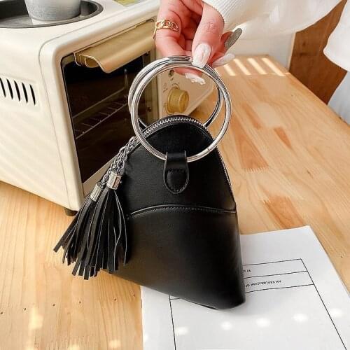 Fashion PU Leather Shoulder Bag for Women 2021 Spring summer Handbags Womens Triangle Shape Tassel Shoulder Bag High Quality