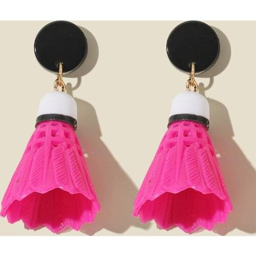 New Fashion Funny Acrylic Badminton Drop Earrings For Women Girls Creative Personality Long Dangle Earrings Party Jewelry Gifts