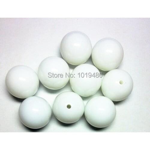 20MM 100pcs/lot Solid pure white color Round Beads, Acrylic Chunky Beads For Jewelry necklace