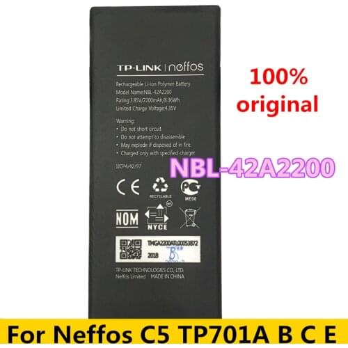 Original New 2200mAh NBL-42A2200 Replacement Battery For Neffos C5 TP701A B C E Bateries