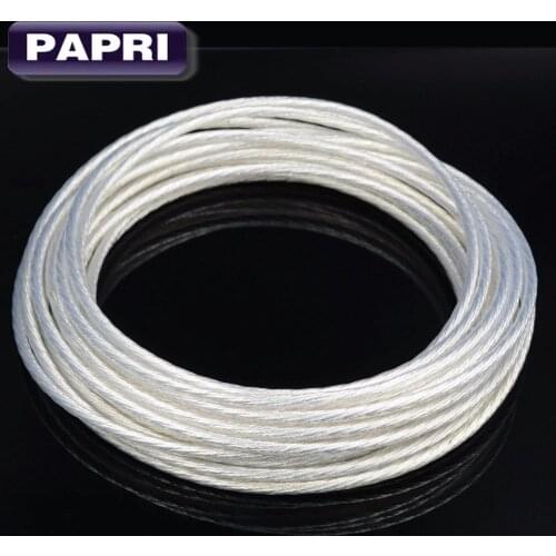 PAPRI DIY Audio Cable 4.0mm2 PTFE High Purity OCC Copper Silver Wire for Amplifier Power Cable AWG11 49strands*0.32mm